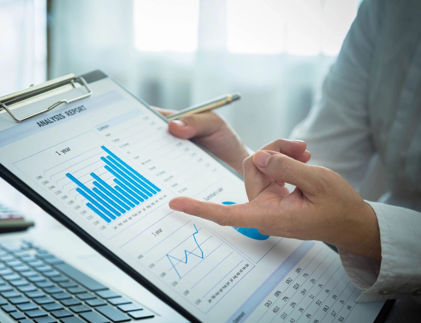 Professional reviewing analysis report